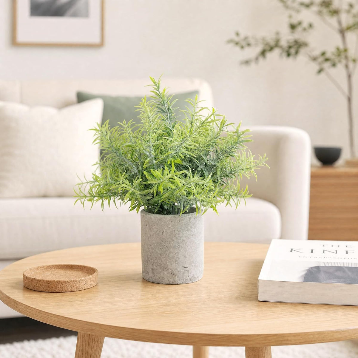 Fake Rosemary Plant Desk Decor Small Potted Plants Faux Rosemary Plants in Pot for Home Farmhouse Greenery Bathroom Shelf Office Table Decor