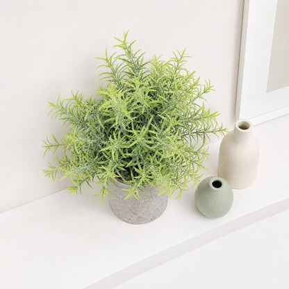 Fake Rosemary Plant Desk Decor Small Potted Plants Faux Rosemary Plants in Pot for Home Farmhouse Greenery Bathroom Shelf Office Table Decor