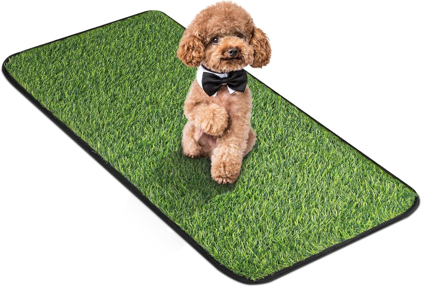 Artificial Grass Mat, Dog Grass Pee Pads, Fake Grass Pad for Pets Potty Training, Soft Grass Rug, Grass Doormat with Drainage Holes, Pet Turf for Indoor Outdoor Use, Washable(15.7''*31.5'')