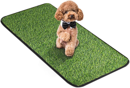 Artificial Grass Mat, Dog Grass Pee Pads, Fake Grass Pad for Pets Potty Training, Soft Grass Rug, Grass Doormat with Drainage Holes, Pet Turf for Indoor Outdoor Use, Washable(15.7''*31.5'')