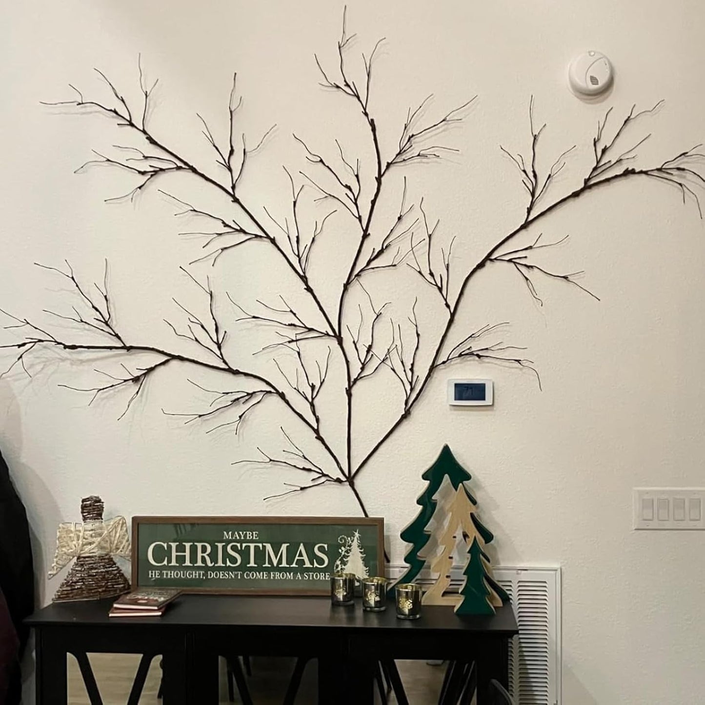 4Pcs Artificial Creepy Flexible Tree Branches Twigs Garland Halloween Decor | Bendable Faux Cherry Blossom Wood Craft Grape Cane Vines Plants Stick Wall Hanging Limbs For Jungle Event Decoration