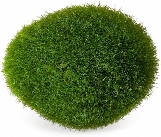 Artificial Moss Balls for Aquarium, Fake Moss Ball Decorative Rocks, Green Moss Covered Stones for Fish Tank Decor, Terrarium, Fairy Garden, Floral Arrangements (Medium 6 pcs)