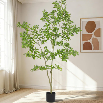 6FT Artificial Gardenia Tree, 72 Inch Tall Faux Plant Decor
