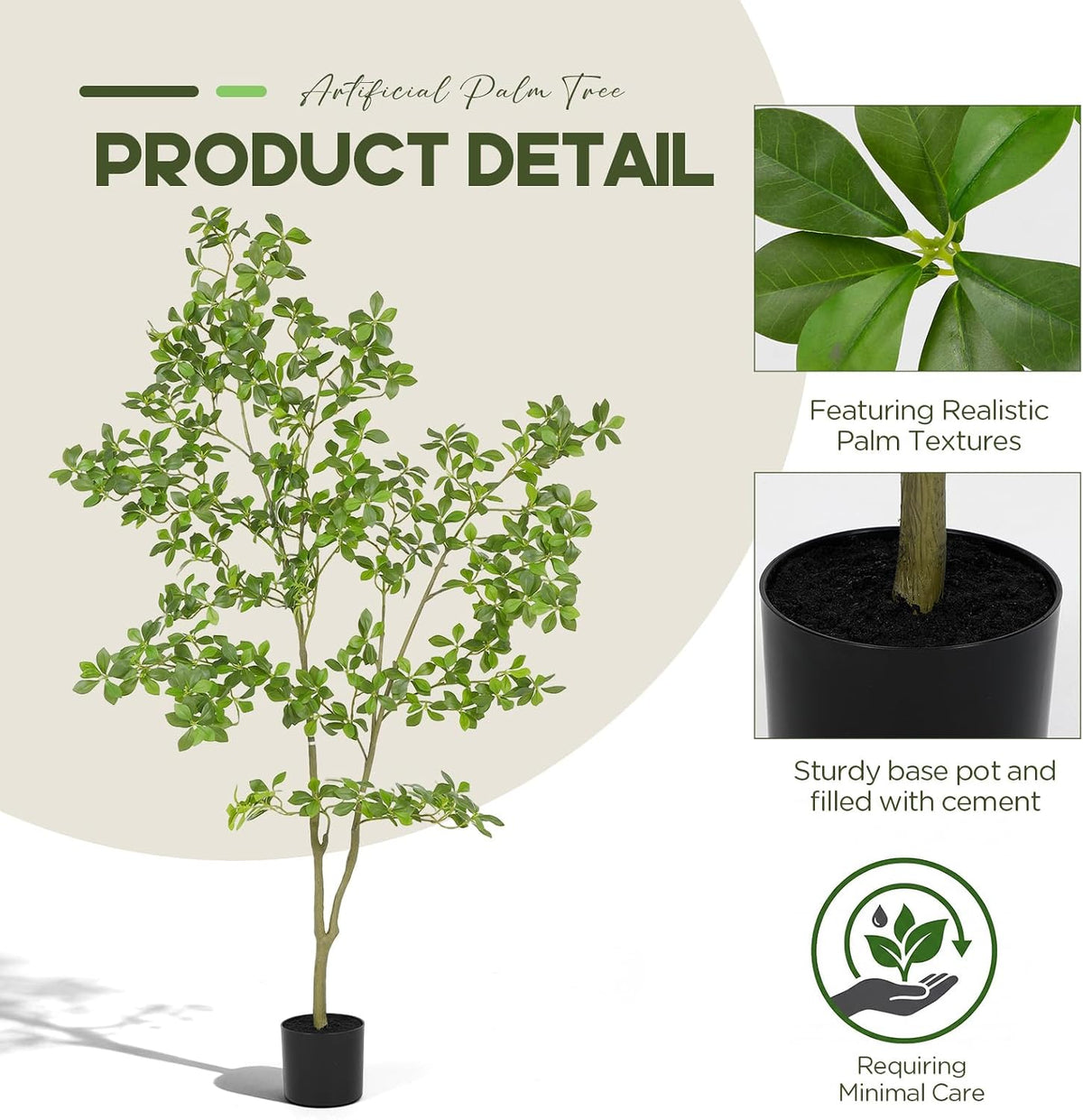 6FT Artificial Gardenia Tree, 72 Inch Tall Faux Plant Decor
