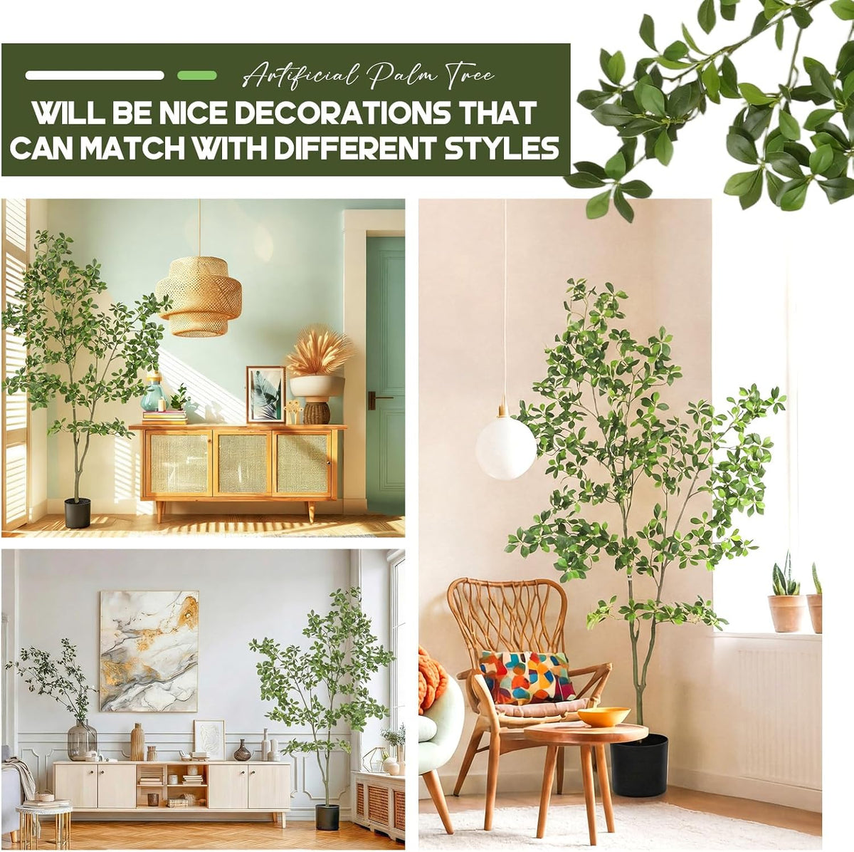 6FT Artificial Gardenia Tree, 72 Inch Tall Faux Plant Decor