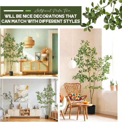 6FT Artificial Gardenia Tree, 72 Inch Tall Faux Plant Decor