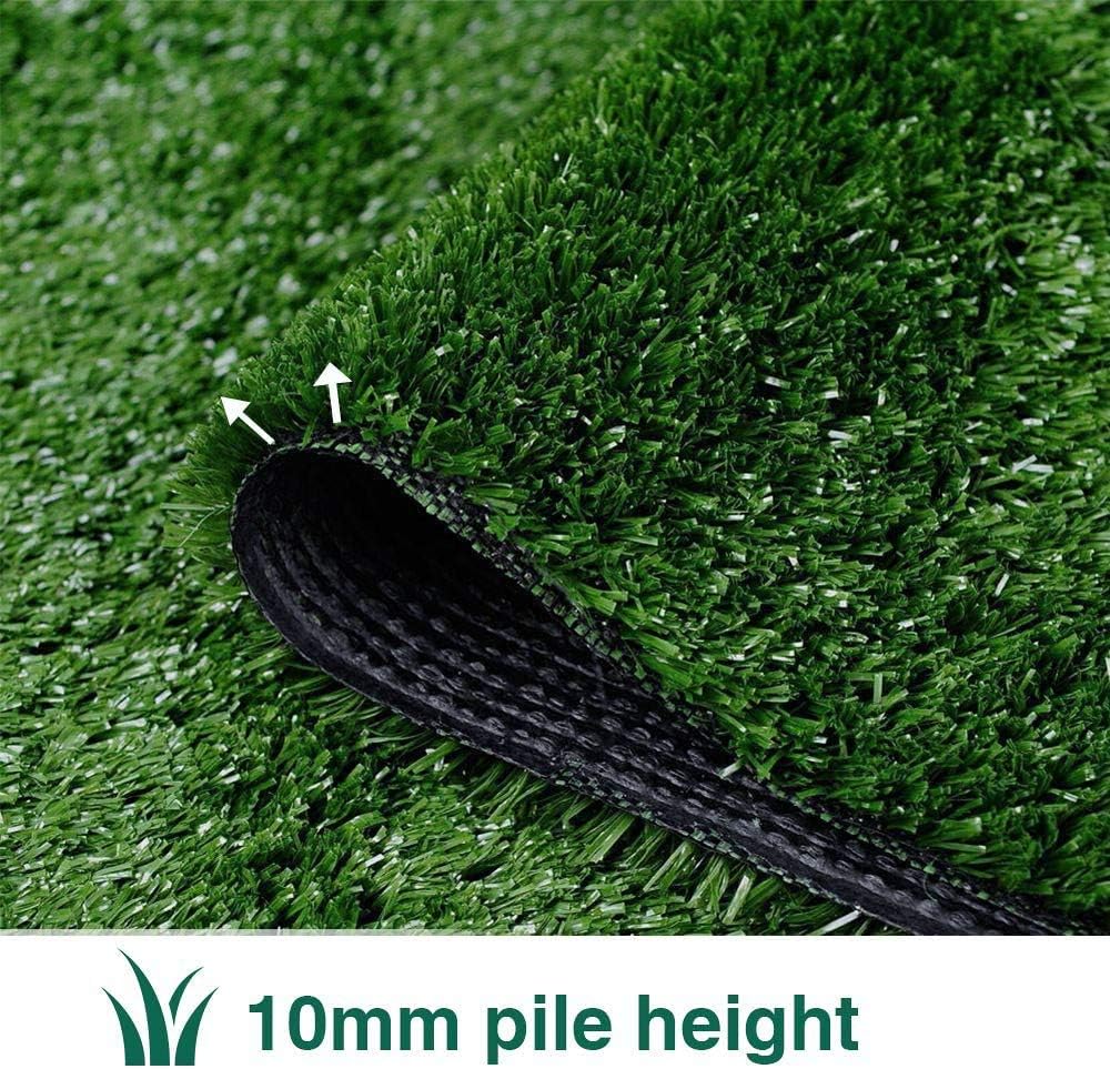 Artificial Grass Turf Lawn-7 Feet x 15 Feet, 0.4" Indoor Outdoor Rug Synthetic Grass Mat Fake Grass