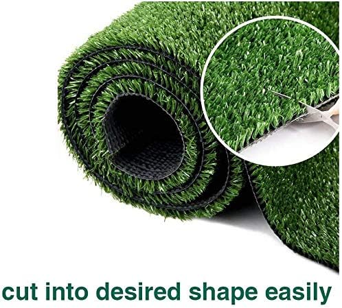 Artificial Grass Turf Lawn-7 Feet x 15 Feet, 0.4" Indoor Outdoor Rug Synthetic Grass Mat Fake Grass