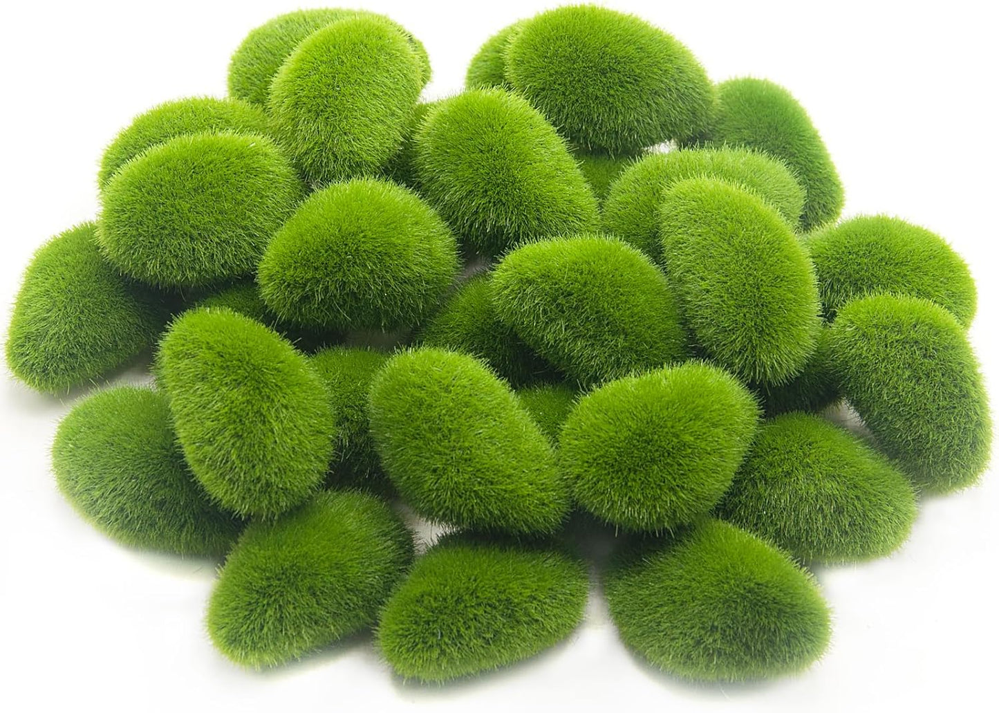 30 Pcs Artificial Moss Rocks Bulk, Green Moss Decor Fake Moss Balls for Crafts, Floral Arrangements, Indoor Plant, Photography Props,Garden Decoration