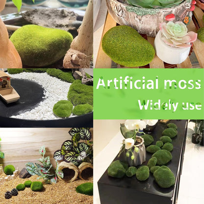 30 Pcs Artificial Moss Rocks Bulk, Green Moss Decor Fake Moss Balls for Crafts, Floral Arrangements, Indoor Plant, Photography Props,Garden Decoration