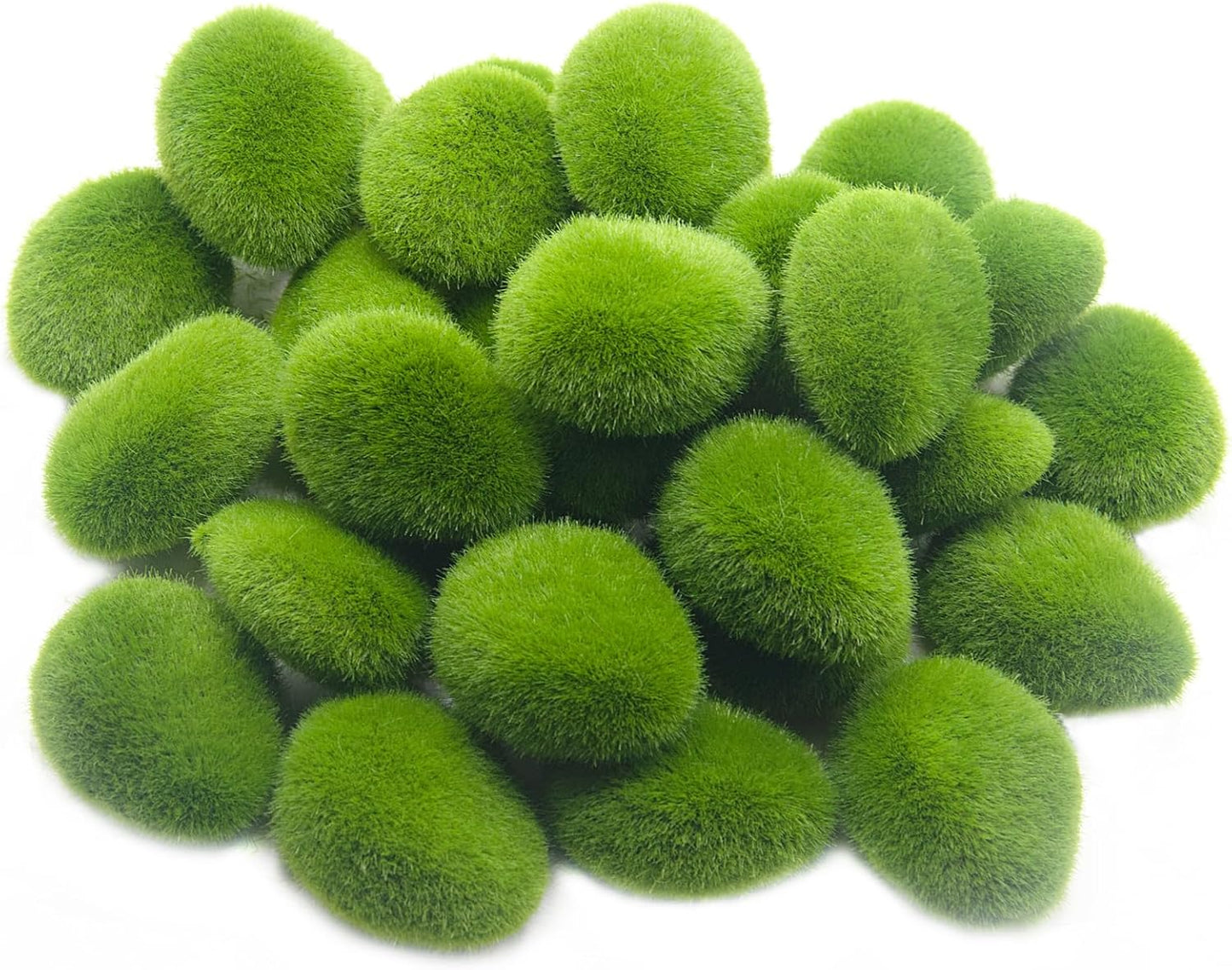 30 Pcs Artificial Moss Rocks Bulk, Green Moss Decor Fake Moss Balls for Crafts, Floral Arrangements, Indoor Plant, Photography Props,Garden Decoration