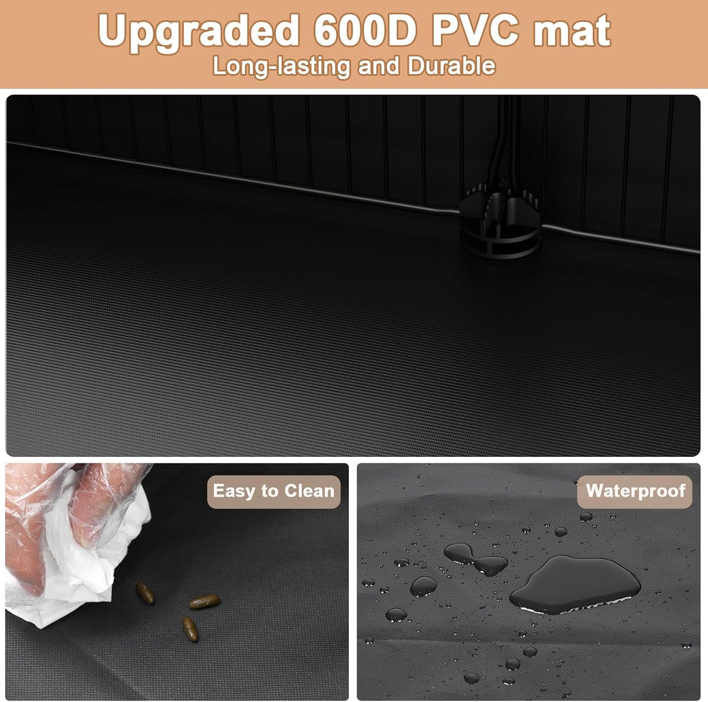 Guinea Pig Cage with Waterproof Mat & 12 Transparent Panels, Bunny Enclosure and Indoor Guinea Pig Playpen 48''L x 24''W x 16''H, Small Animal Playpen for Hamster, Hedgehog, Kitten, Rabbit