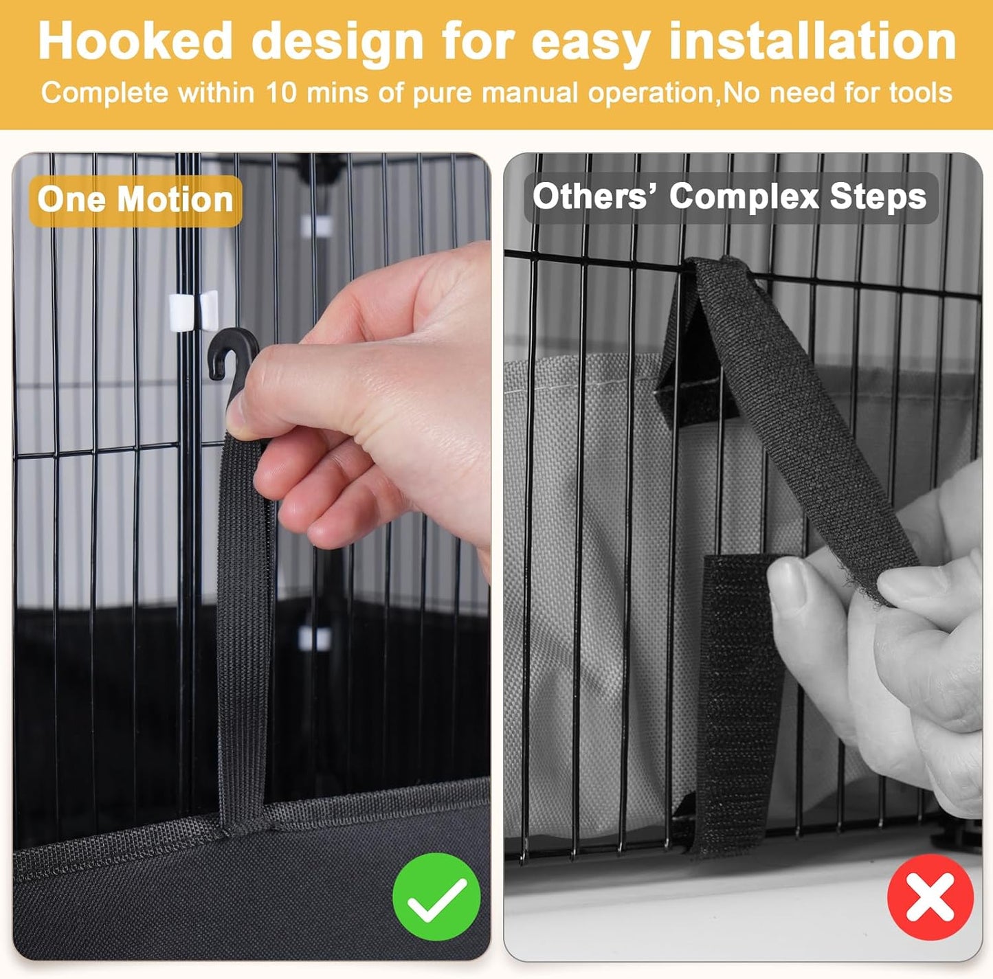 Guinea Pig Cage with Waterproof Mat & 12 Transparent Panels, Bunny Enclosure and Indoor Guinea Pig Playpen 48''L x 24''W x 16''H, Small Animal Playpen for Hamster, Hedgehog, Kitten, Rabbit