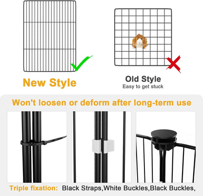 Guinea Pig Cage with Waterproof Mat & 12 Transparent Panels, Bunny Enclosure and Indoor Guinea Pig Playpen 48''L x 24''W x 16''H, Small Animal Playpen for Hamster, Hedgehog, Kitten, Rabbit
