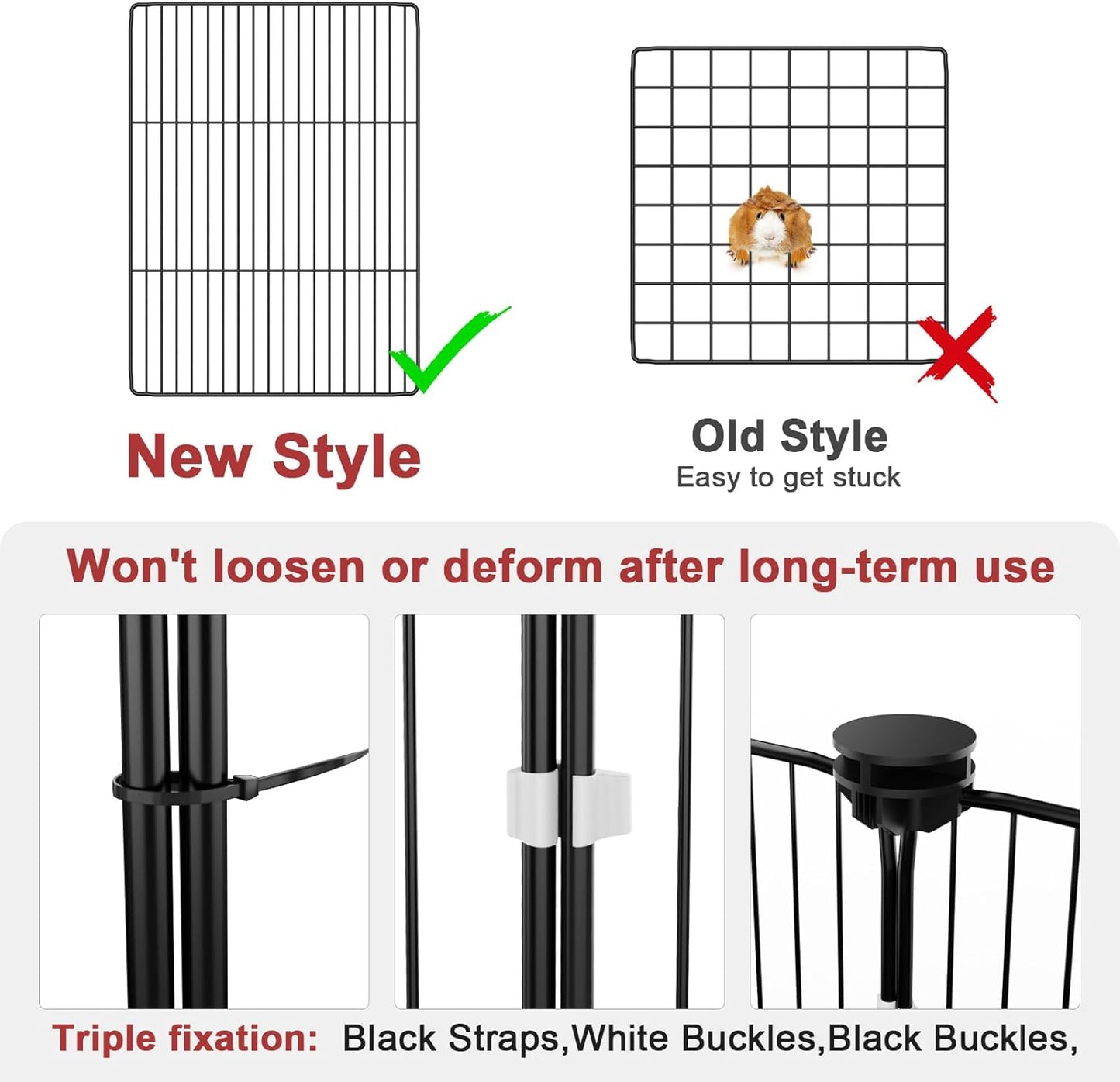 Guinea Pig Cage with Waterproof Mat & 12 Transparent Panels, Bunny Enclosure and Indoor Guinea Pig Playpen 48''L x 24''W x 16''H, Small Animal Playpen for Hamster, Hedgehog, Kitten, Rabbit