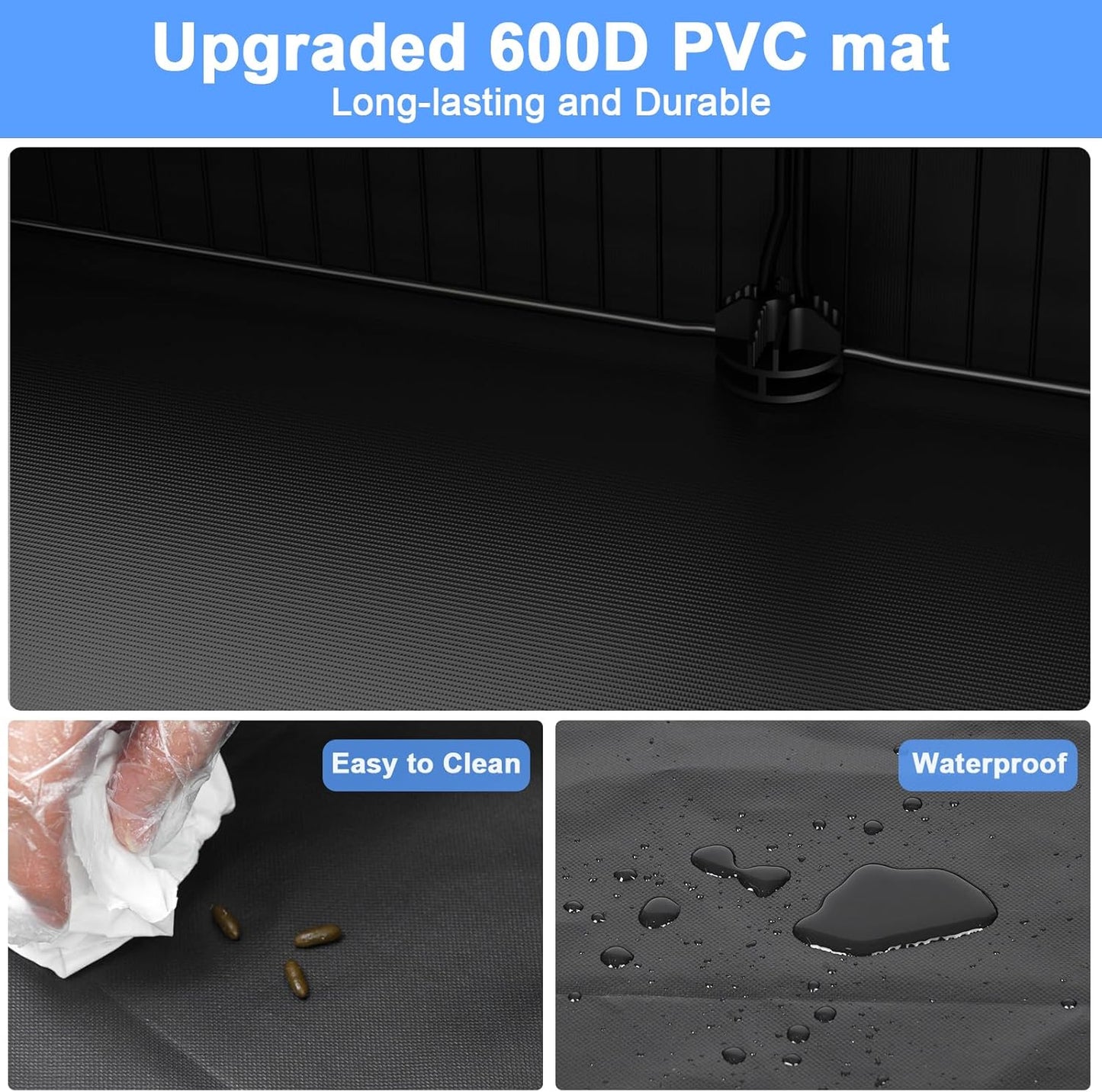 Guinea Pig Cage with Waterproof Mat & 12 Transparent Panels, Bunny Enclosure and Indoor Guinea Pig Playpen 48''L x 24''W x 16''H, Small Animal Playpen for Hamster, Hedgehog, Kitten, Rabbit