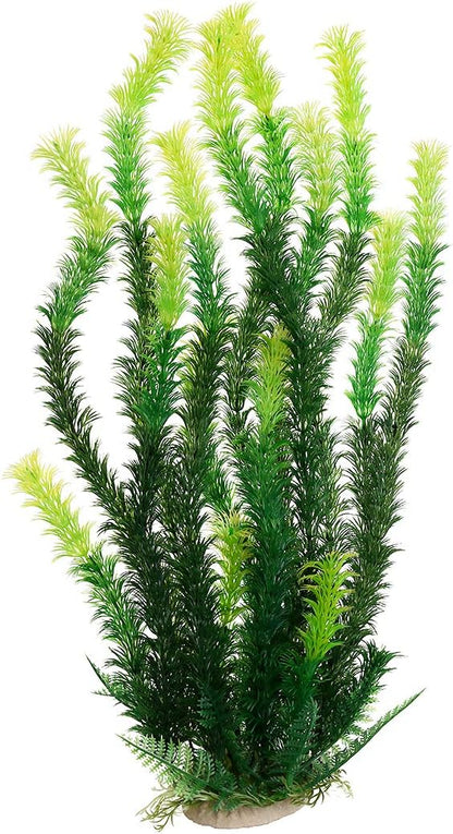18 Inch Artificial Aquarium Plants | Red Rhodo Plastic Fish Tank Decorations, Safe for Freshwater & Saltwater, Non-Toxic Stone Base Ornament for Betta Fish Tank