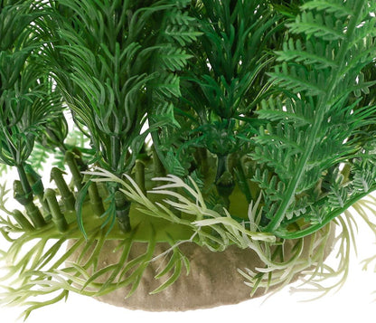18 Inch Artificial Aquarium Plants | Red Rhodo Plastic Fish Tank Decorations, Safe for Freshwater & Saltwater, Non-Toxic Stone Base Ornament for Betta Fish Tank