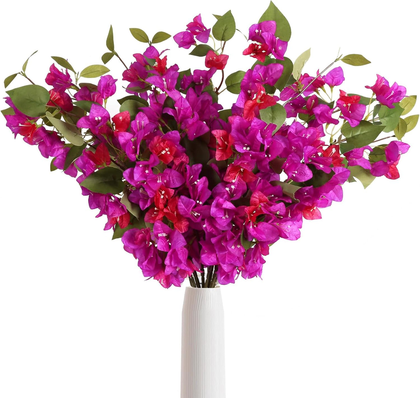 12PCS Bougainvillea Artificial Flowers 31.50" Long Stem Fake Silk Bougainvillea Branches Hot Pink Faux Hanging Flowers Vines for Wedding Centerpieces Home Garden DIY Decorations (Deep Pink)
