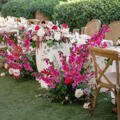 12PCS Bougainvillea Artificial Flowers 31.50" Long Stem Fake Silk Bougainvillea Branches Hot Pink Faux Hanging Flowers Vines for Wedding Centerpieces Home Garden DIY Decorations (Deep Pink)