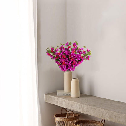 12PCS Bougainvillea Artificial Flowers 31.50" Long Stem Fake Silk Bougainvillea Branches Hot Pink Faux Hanging Flowers Vines for Wedding Centerpieces Home Garden DIY Decorations (Deep Pink)