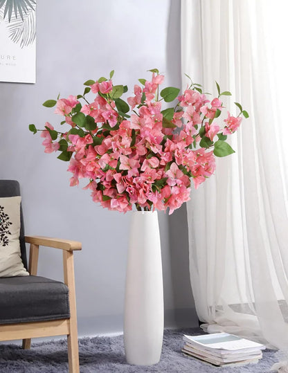 12PCS Bougainvillea Artificial Flowers 31.50" Long Stem Fake Silk Bougainvillea Branches Hot Pink Faux Hanging Flowers Vines for Wedding Centerpieces Home Garden DIY Decorations (Deep Pink)