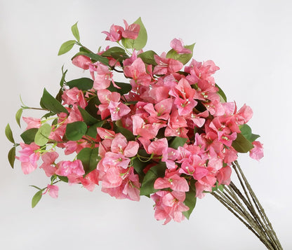 12PCS Bougainvillea Artificial Flowers 31.50" Long Stem Fake Silk Bougainvillea Branches Hot Pink Faux Hanging Flowers Vines for Wedding Centerpieces Home Garden DIY Decorations (Deep Pink)