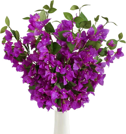 12PCS Bougainvillea Artificial Flowers 31.50" Long Stem Fake Silk Bougainvillea Branches Hot Pink Faux Hanging Flowers Vines for Wedding Centerpieces Home Garden DIY Decorations (Deep Pink)