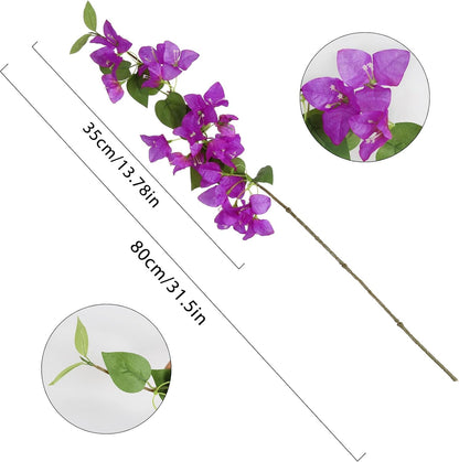 12PCS Bougainvillea Artificial Flowers 31.50" Long Stem Fake Silk Bougainvillea Branches Hot Pink Faux Hanging Flowers Vines for Wedding Centerpieces Home Garden DIY Decorations (Deep Pink)