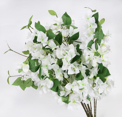 12PCS Bougainvillea Artificial Flowers 31.50" Long Stem Fake Silk Bougainvillea Branches Hot Pink Faux Hanging Flowers Vines for Wedding Centerpieces Home Garden DIY Decorations (Deep Pink)
