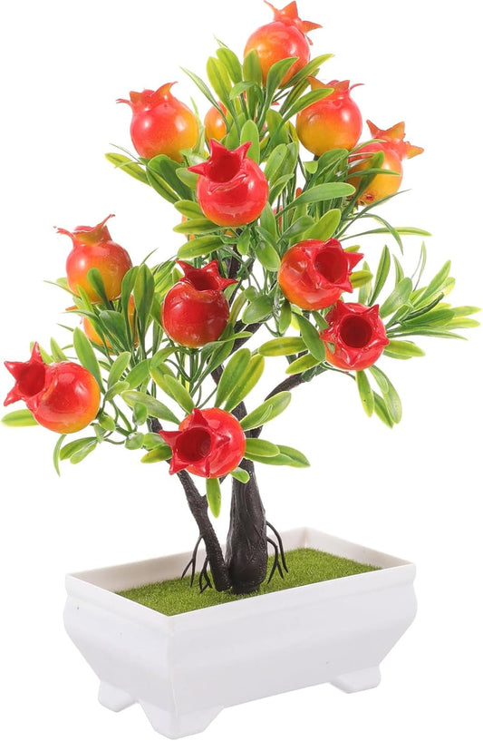 Simulation Pomegranate Tree with Pot for Home Office Decor