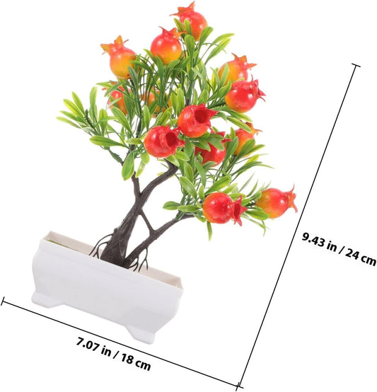 Simulation Pomegranate Tree with Pot for Home Office Decor