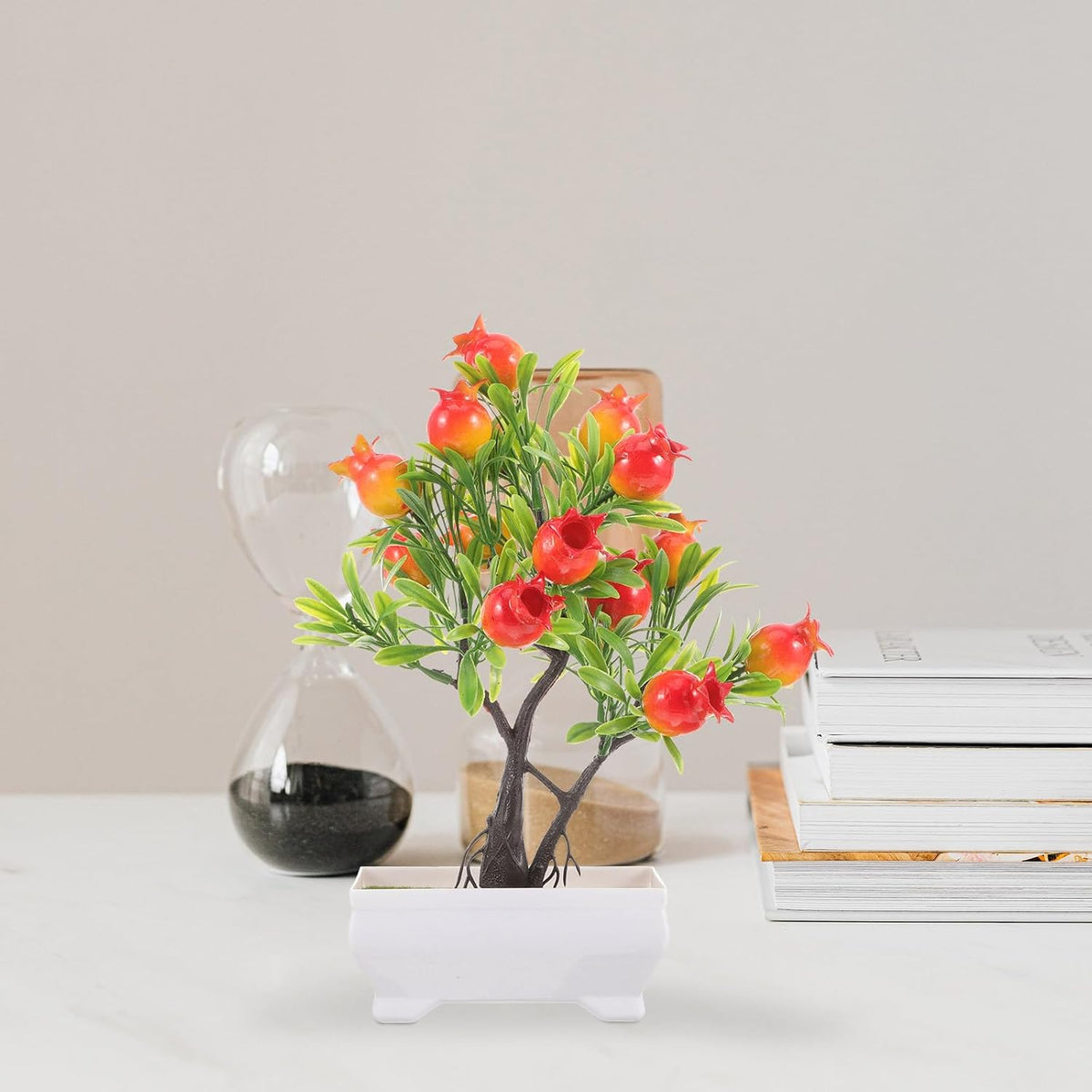 Simulation Pomegranate Tree with Pot for Home Office Decor