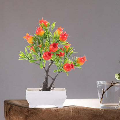 Simulation Pomegranate Tree with Pot for Home Office Decor