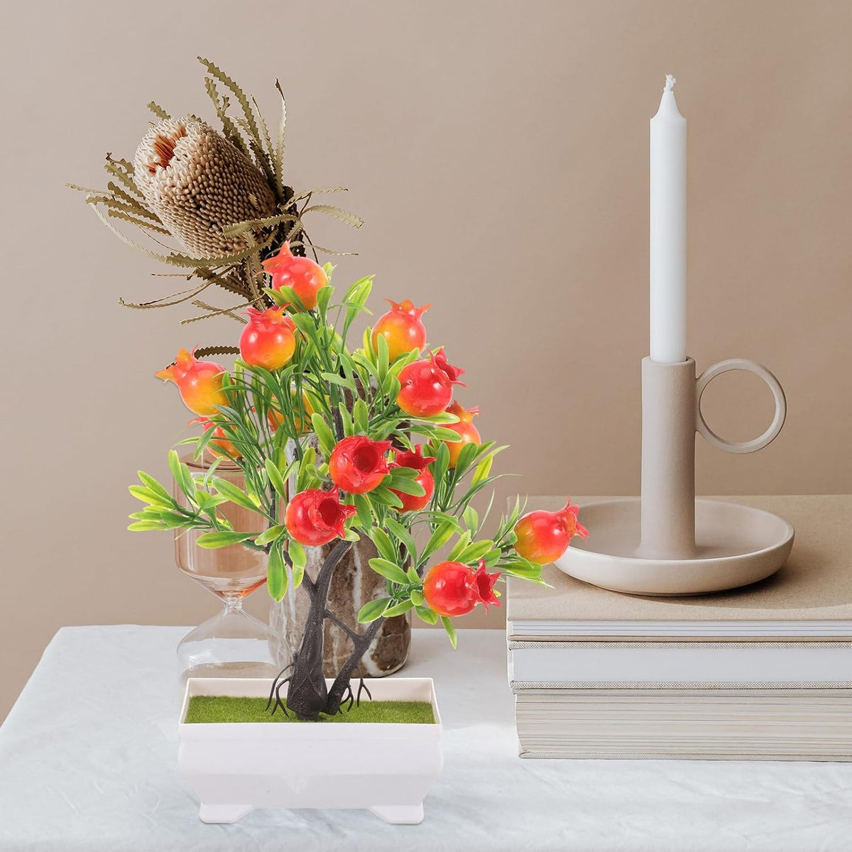 Simulation Pomegranate Tree with Pot for Home Office Decor