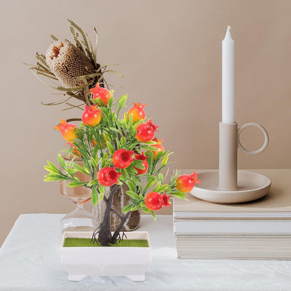 Simulation Pomegranate Tree with Pot for Home Office Decor