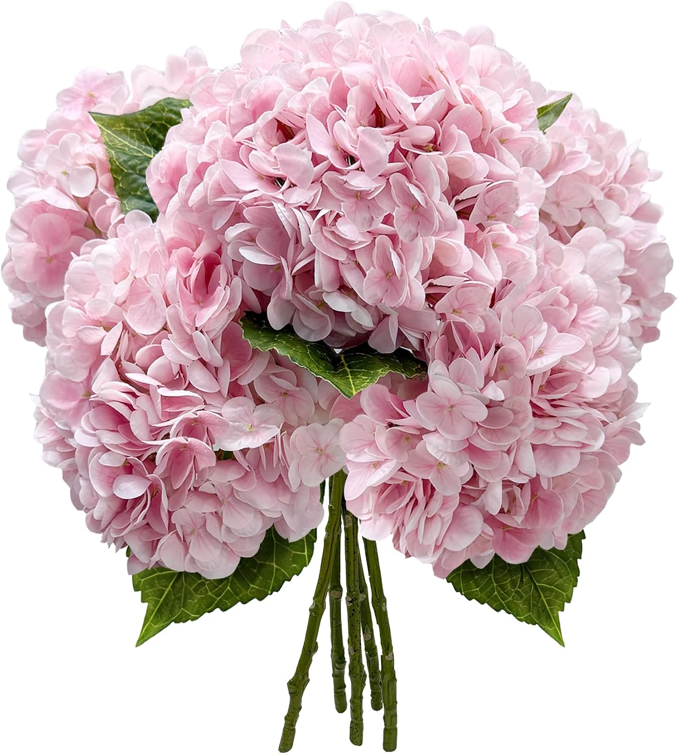 21In White Artificial Hydrangea Flowers with Stems 5 Pcs | Real Touch Hydrangeas, Full Latex Petals, for Home DIY Floral Arrangements Wedding Outdoor Decor