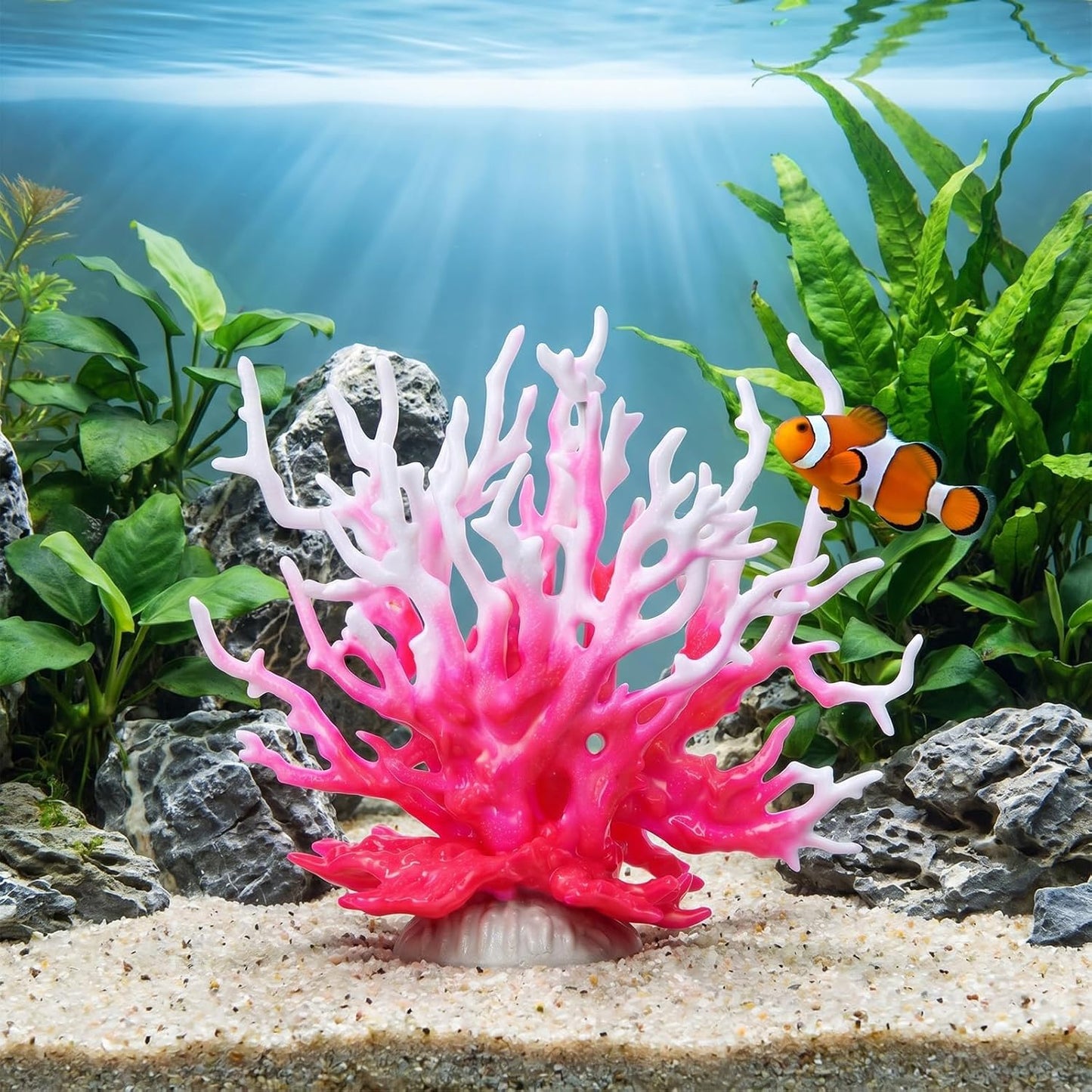 Artificial Aquarium Coral Ornament, Aquarium Decor Plastic Plant Small, Fish Tank Fake Coral, Aquarium Plants Decorations, Plastic Fish Tank Accessories, Multi-Purpose Simulation Water Grass