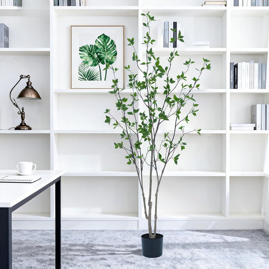 6ft Faux Citrus Tree, Artificial Minimalist Citrus Tree with Lifelike Leaves,Fake Plant Indoor for Home Office Living Room Bedroom Porch Floor Decor