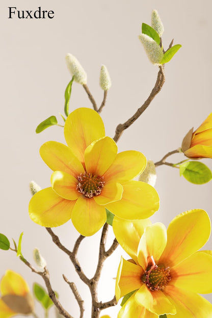 Artificial Magnolia Tree, 6.8FT Tall Fake Indoor Tree, Realistic Real Touch Leaves and Flowers, Perfect for Home Decor, Living Room, Wedding, and Hotel Decor (Pink)