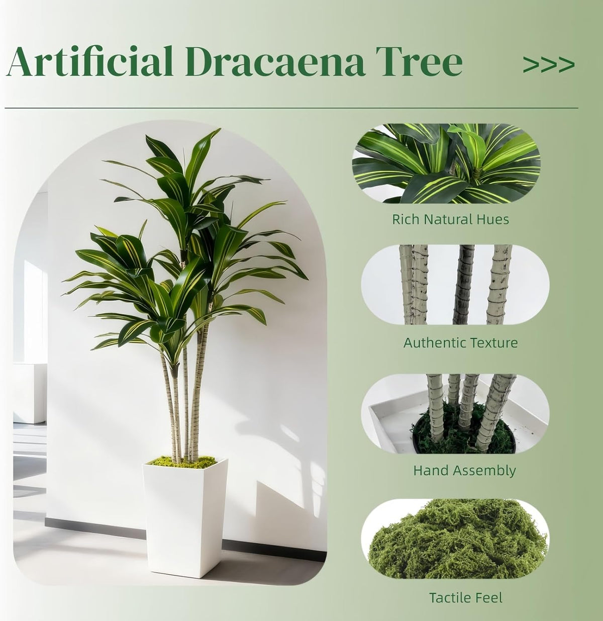 Artificial Fiddle Leaf Fig Tree 5FT with White Tall Planter-Large Faux Tree Tall Fake Floor Plant in Pot,Artificial Plants Indoor for Home Office Living Room Décor(Lyrata 5FT)
