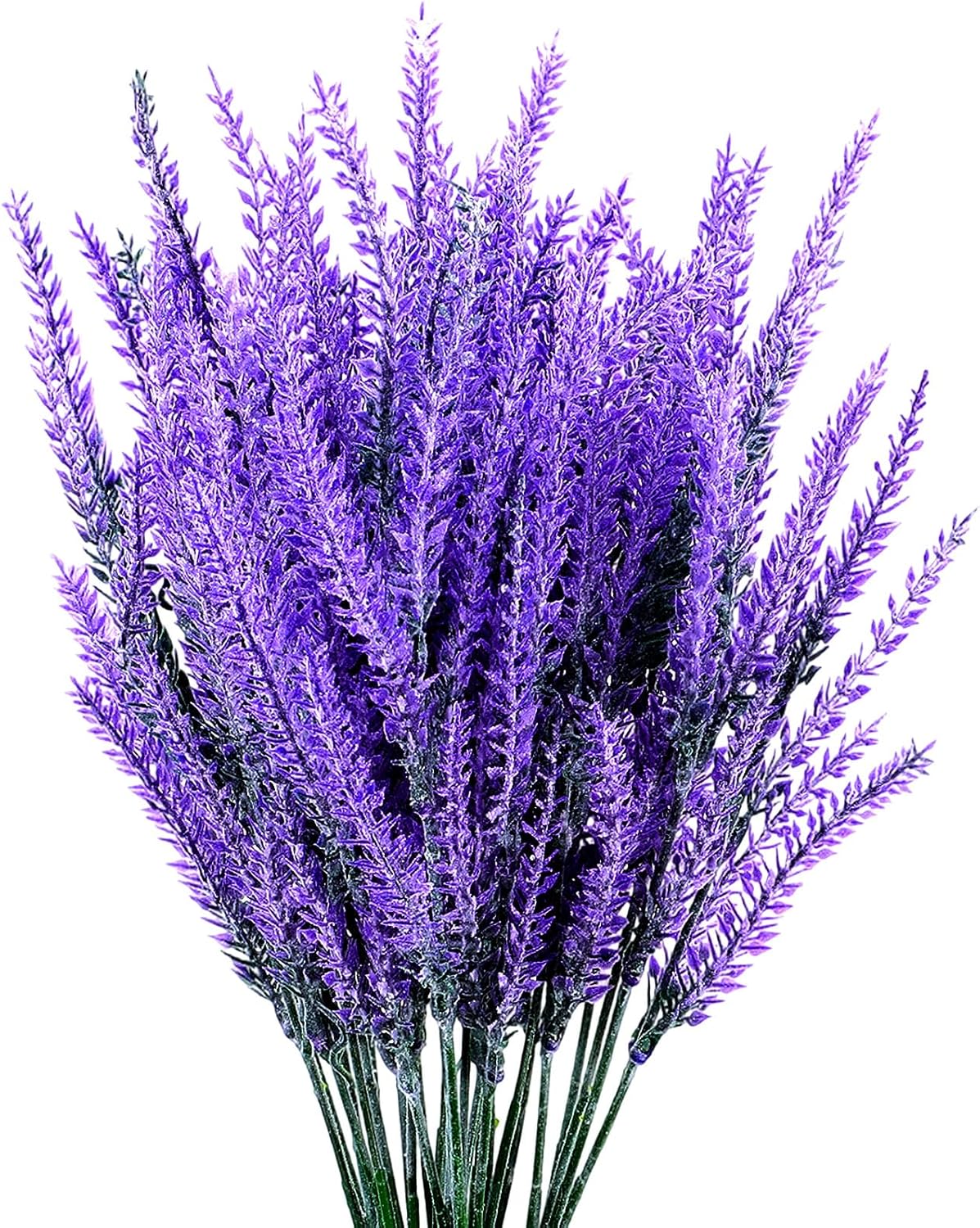 6 Bundles Artificial Lavender Stems, Fake Plastic Purple Flower Fake Lavender Plant Flocked Fakes Lilac Flowers, Decorative Floral Spray Faux Flowers Bouquet for Home Kitchen Wedding Decoration