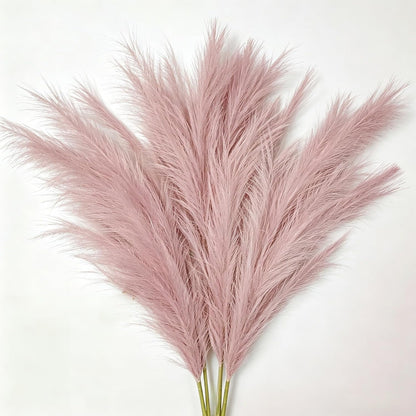 Artificial Pampas Grass (Lavender) | Flame-retardant soft fiber, odor-free & zero upkeep, non-shed fluffy plumes, bendable stems, durable deco
