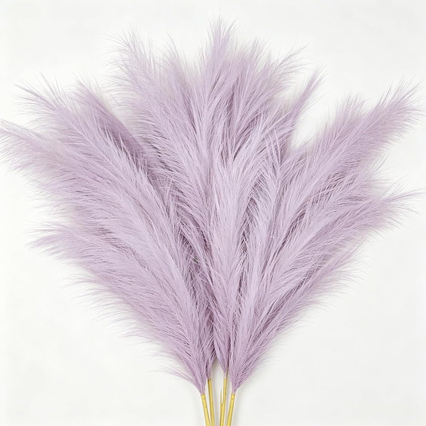 Artificial Pampas Grass (Lavender) | Flame-retardant soft fiber, odor-free & zero upkeep, non-shed fluffy plumes, bendable stems, durable deco