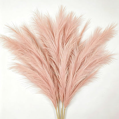 Artificial Pampas Grass (Lavender) | Flame-retardant soft fiber, odor-free & zero upkeep, non-shed fluffy plumes, bendable stems, durable deco