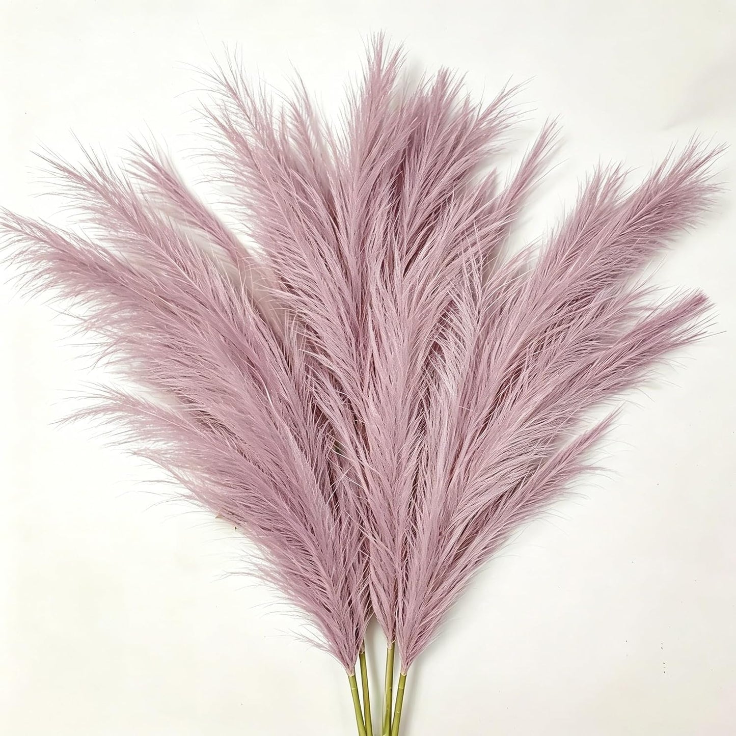 Artificial Pampas Grass (Lavender) | Flame-retardant soft fiber, odor-free & zero upkeep, non-shed fluffy plumes, bendable stems, durable deco
