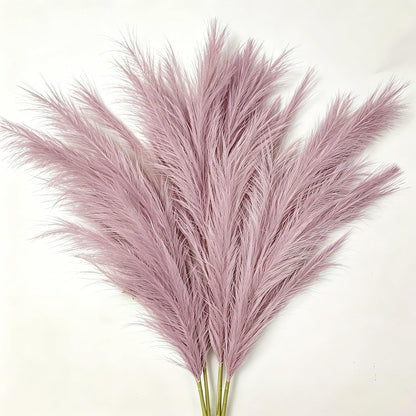 Artificial Pampas Grass (Lavender) | Flame-retardant soft fiber, odor-free & zero upkeep, non-shed fluffy plumes, bendable stems, durable deco