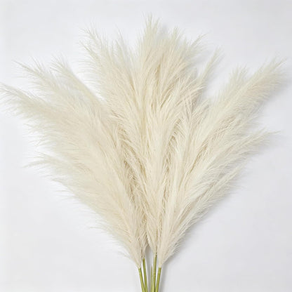 Artificial Pampas Grass (Lavender) | Flame-retardant soft fiber, odor-free & zero upkeep, non-shed fluffy plumes, bendable stems, durable deco