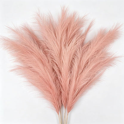 Artificial Pampas Grass (Lavender) | Flame-retardant soft fiber, odor-free & zero upkeep, non-shed fluffy plumes, bendable stems, durable deco