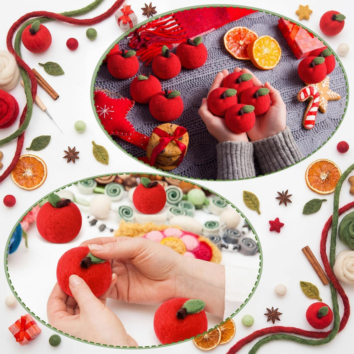 24 Pcs Back to School Felt Mini Apple Ornament Felt Fake Apple Bowl Filler for Welcome First Day of School Classroom Farmhouse Ornaments Wedding Home Decoration(Red)